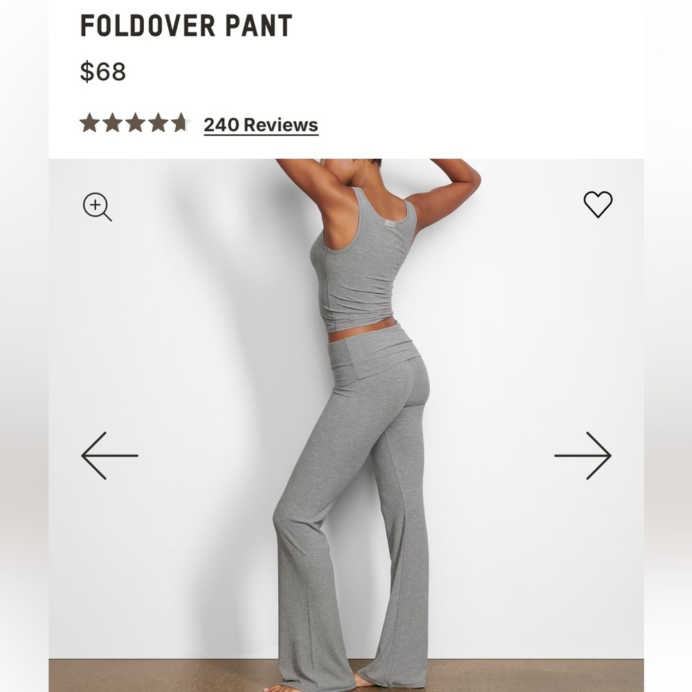 Skims foldover pant heather gray ribbed